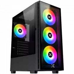 Шаси XIGMATEK Midi Tower,  ATX, 7 slots, USB 3.0, USB 2.0, Аудио интерфейс, Power Button, Reset Button, Индикатор - светодиод, PSU optional, Supports Liquid Cooling System, With Window, Removable Dust Filters, Черен