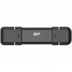 Silicon Power 1TB DS72 Dual USB-C/USB 3.2 Gen 2, Portable External SSD, Steam Deck and iPhone 15 Pro, R/W: up to 1050MB/s; 850MB/s, Black