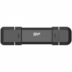 Silicon Power 1TB DS72 Dual USB-C/USB 3.2 Gen 2, Portable External SSD, Steam Deck and iPhone 15 Pro, R/W: up to 1050MB/s; 850MB/s, Black