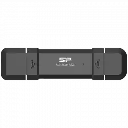 Silicon Power 500GB DS72 Dual USB-C/USB 3.2 Gen 2, Portable External SSD, Steam Deck and iPhone 15 Pro, R/W: up to 1050MB/s; 850MB/s, Black
