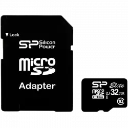 Silicon Power Elite /class 10 32GB mSD Card UHS-1 (U1) R/W: up to 85/10 MB/s, ECC function, Shock/water/x-ray-proof, w/ adapter