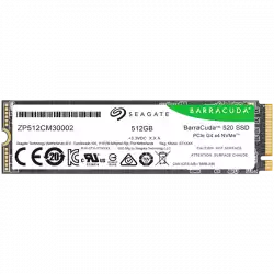SSD SEAGATE BarraCuda 520 512GB M.2 2280-S2 PCIe Gen4 x4 NVMe 1.4, Read/Write: 5000/3800 MBps, TBW 200