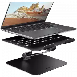 STND-LQB stand for notebooks and tablets. Aluminum HQ stand for laptops size 10-17.3. Adjustable height and angle. Black.
