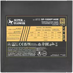 Super Flower Leadex III Gold 1000W ATX 3.1, 80 Plus Gold, Fully Modular, Flat Black Cables, 140mm Fan, 150mmx150mmx86mm, 7 Year Warranty