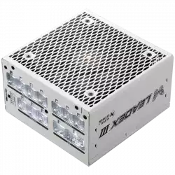 Super Flower Leadex III Gold 850W ATX 3.1 80 Plus Gold, Fully Modular, Flat White Cables, 140mm Fan, White, 7 Year Warranty