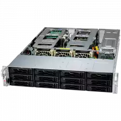 Supermicro assembled server based on SYS621C-TN12R, 2x 6530 2P CPU, 8x 64GB DDR5-5600, AOC-S3908L-H8IR-16DD-O, 4x HDD, 3.5