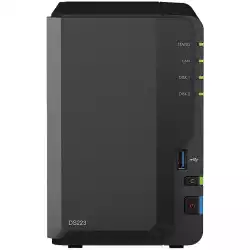 Synology DiskStation DS223, Tower, 2-bays 3.5'' SATA HDD/SSD, CPU 4-core 1.7 GHz, 2 GB DDR4 non-ECC, RJ-45 1GbE LAN Port, 3 x USB 3.2 Gen 1 Port, 1.28 kg, 2y