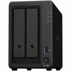 Synology DS723+, Tower, 2-Bays 3.5'' SATA HDD/SSD, 2 x M.2 2280 NVMe SSD, CPU AMD Ryzen R1600 dual-core (4-thread), max. boost up to 3.1 GHz, 2 GB DDR4 ECC SODIMM, 2 x 1GbE RJ-45, 1 X USB 3.2, 1 x eSATA, 1.51 kg, 3y