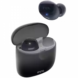 TCL In-Ear True Wireless Bluetooth Headset, Frequency of response 9-22K, Sensitivity 100 dB, Driver Size 5.8mm, Impedence 13 Ohm, Max power input 20mW, Playtime 6.5h/26h, IPX4, Bluetooth 5.0, A2DP, AVRCP, HFP, HS, USB-C, Color Phantom Black