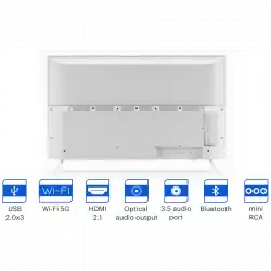 Телевизор KIVI 43', UHD, Android TV 11, White, 3840x2160, 60 Hz, Sound by JVC, 2x12W, 53 kWh/1000h , BT5.1, HDMI ports 4, 24 months
