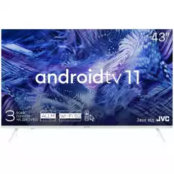 Телевизор KIVI 43', UHD, Android TV 11, White, 3840x2160, 60 Hz, Sound by JVC, 2x12W, 53 kWh/1000h , BT5.1, HDMI ports 4, 24 months