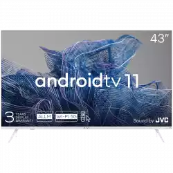Телевизор KIVI 43', UHD, Android TV 11, White, 3840x2160, 60 Hz, Sound by JVC, 2x12W, 53 kWh/1000h , BT5.1, HDMI ports 4, 24 months