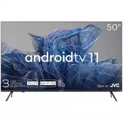 Телевизор KIVI 50', UHD, Android TV 11, Black, 3840x2160, 60 Hz, Sound by JVC, 2x12W, 70 kWh/1000h , BT5.1, HDMI ports 4, 24 months