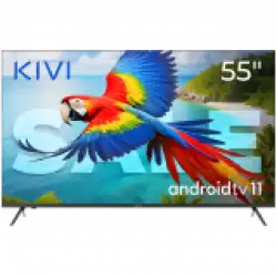 Телевизор KIVI 55', UHD, Android TV 11, Black, 3840x2160, 60 Hz, Sound 2x12W, 83 kWh/1000h , BT5.1, HDMI ports 4, 24 months