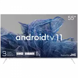 Телевизор KIVI 55', UHD, Android TV 11, White, 3840x2160, 60 Hz, Sound by JVC, 2x12W, 83 kWh/1000h , BT5.1, HDMI ports 4, 24 months