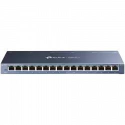 TP-Link TL-SG116P 16-Port Gigabit Desktop Switch with 16-Port PoE+, 802.3at/af, 120 W PoE Power, Desktop Steel Case, Extend Mode for 250m PoE Transmitting, Priority Mode for Port1-4, Isolation Mode, PoE Auto Recovery, Intelligent Power Management