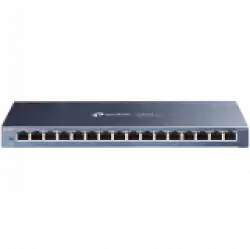 TP-Link TL-SG116P 16-Port Gigabit Desktop Switch with 16-Port PoE+, 802.3at/af, 120 W PoE Power, Desktop Steel Case, Extend Mode for 250m PoE Transmitting, Priority Mode for Port1-4, Isolation Mode, PoE Auto Recovery, Intelligent Power Management