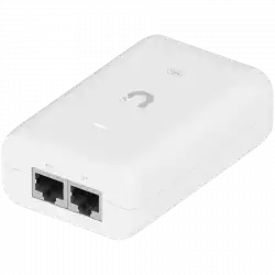 UBIQUITI PoE+ Adapter; Delivers up to 30W of PoE+; Additional power drives devices such as U6 LR, U6 Enterprise, Camera DSLR, and other PoE+ devices; Surge, peak pulse, and overcurrent protection; Contains RJ45 data input, AC cable with earth ground, and PoE+ output; LED indicator for status monitoring.
