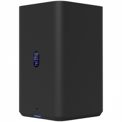 Ubiquiti UniFi UNAS-2-W-EU Network Attached Storage with (2) 3.5inch HDD bays, 2.5 GbE networking, USB-C connectivity, and an included PoE++ adapter, all in a compact footprint, black