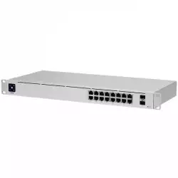 Ubiquiti USW-16-PoE 16-port Layer 2 PoE switch, 8 x GbE PoE+, 8 x GbE ports, 2 x 1G SFP ports, 42W total PoE Power, fanless, silent cooling, ESD/EMP protection, 1.3