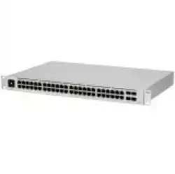Ubiquiti USW-48-PoE, Layer 2 PoE switch, 32 x GbE PoE+, 16 x GbE ports, 4 x 1G SFP ports, 195W total PoE Power, Fanless, silent cooling, ESD/EMP protection, 1.3