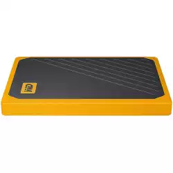 WD 1TB My Passport Go - Portable SSD, up to 400MB/s, 2-meter drop protection - Black w/ Amber trim