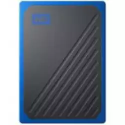 WD 500GB My Passport Go - Portable SSD, up to 400MB/s, 2-meter drop protection - Black w/ Cobalt trim