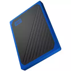 WD 500GB My Passport Go - Portable SSD, up to 400MB/s, 2-meter drop protection - Black w/ Cobalt trim