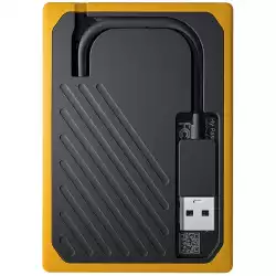 WD 500GB My Passport Go - Portable SSD, up to 400MB/s, 2-meter drop protection - Black w/ Amber trim