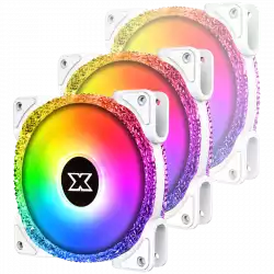 Windpower 964 RGB Arctic EN47604, White Top Fin, 92mm White RGB PWM Fan, Single Rainbow LED Mode, Reinforced Plastic Backplate