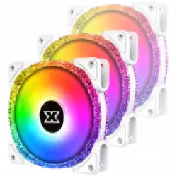 Windpower 964 RGB Arctic EN47604, White Top Fin, 92mm White RGB PWM Fan, Single Rainbow LED Mode, Reinforced Plastic Backplate