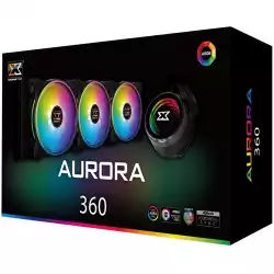 Xigmatek Aurora AIO Liquid Cooler 360mm ARGB MB SYNC EN42814; Intel: LGA 2066/2011-v3/2011/1366/115x; AMD: TR4/AM4/AM3+/AM3/AM2+/AM2/FM2+/FM2/FM1; 3x120mm AT120 Rainbow Fan