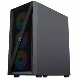 Xigmatek Blade EN40887 ATX/M-ATX/MINI ITX, USB3.0 X1, USB2.0 X2, HD AUDIO, Mehsed Grill Frontpanel & Left Tempered Glass, 4PCS X20C Auto Running LED Fan