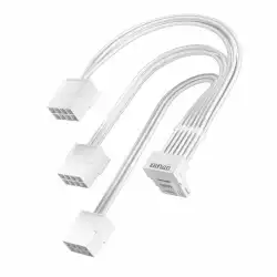 1stPlayer удължителен кабел Custom Sleeved Modding Cable White - 3 x PCIe 8-pin to 12VHPWR - FM3-B-WH                          