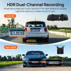 70mai комплект огледало и камера за задно виждане видеорегистратор Rearview Dash Cam 3K HDR Set - S500