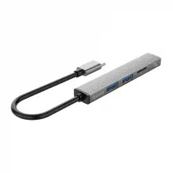 Orico хъб USB3.0/2.0 HUB 3 port + card reader TYPE C, Aluminum - AH-12F-GY