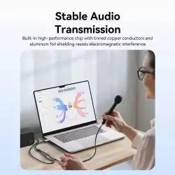 Vention външна звукова карта USB Sound card 2-Port 0.25M Gray - CVHHC