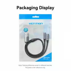 Vention външна звукова карта USB Sound card 2-Port 0.25M Gray - CVHHC