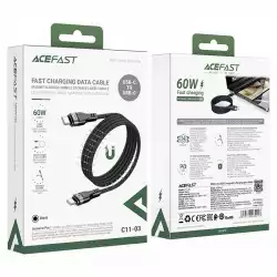 Acefast Кабел USB-C to USB-C Cable 60W MAGNETIC 1.2m - C11-03 - Black