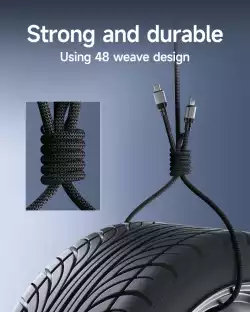 Acefast Кабел USB-C to USB-C Cable 60W Nylon Braided 1.20m  - C9-03 - Black