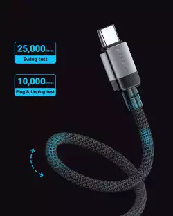 Acefast Кабел USB-C to USB-C Cable 60W Nylon Braided 1.20m  - C9-03 - Black