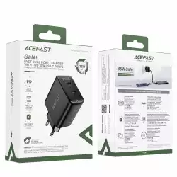 Acefast Универсално зарядно за стена Charger Wall GaN PD35W - A49 - USB-C x 2, Black