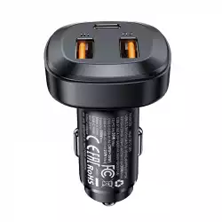 Acefast зарядно за кола Fast Charger Car PD3.0 66W - B9 - USB-C x 1, USB-A x 2, Black