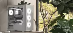 AeroCool кутия Case ATX - D501A Black, Addressable RGB, Wood                          