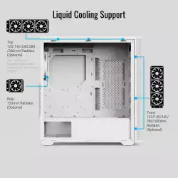 AeroCool кутия Case ATX - D501A White, Addressable RGB, Wood