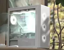 AeroCool кутия Case ATX - D501A White, Addressable RGB, Wood