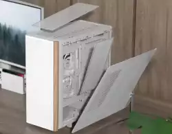 AeroCool кутия Case ATX - D501A White, Addressable RGB, Wood