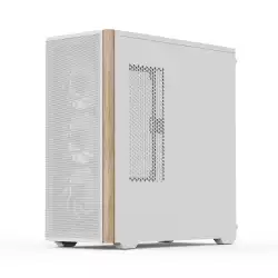 AeroCool кутия Case ATX - D501A White, Addressable RGB, Wood