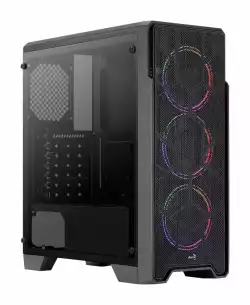 AeroCool кутия Case ATX - Ore Saturn - 3 Fans, RGB, Tempered Glass - ACCM-PV21033.11
