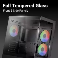 AeroCool кутия Case ATX - P500D Digi-G-BK-v1 - Digital Display, USB-C, 3 x 120 mm A-RGB